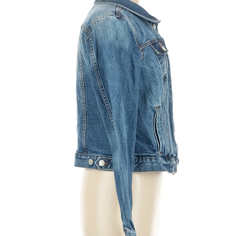 Ann Taylor Blue Jean Jacket Fitted Cropped - Picture 3 of 4